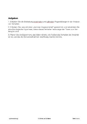 Verhaltensbiologie - Laichwanderung von Amphibien
